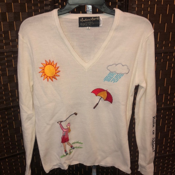 Andreno Argenti women’s golfer embroidered sweater medium - Picture 1 of 10